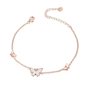 925 Silver Butterfly Bracelet Custom Natural Opal Accents Women Fine Jewelry