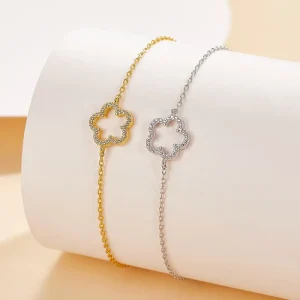 925 Silver Flower Charm Bracelet