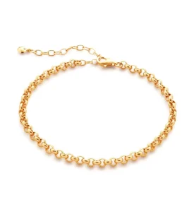 925 Silver Gold Plated Thick Link Chain Bracelet for Women
