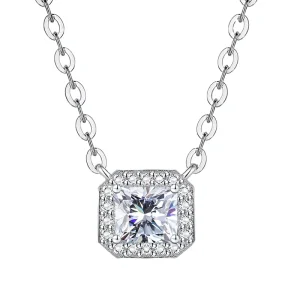 925 Silver Moissanite Pendant, Earring and Necklace Set