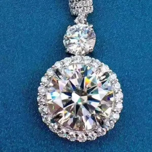 925 Silver Moissanite Pendant Necklace