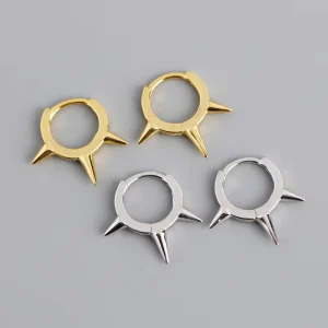 925 Sterling Silver 18K Gold Plated Geometric Hoop Earrings for Women