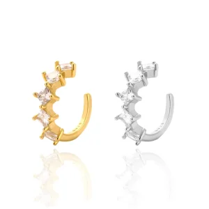 925 Sterling Silver 18K Gold-Plated Non-Piercing Ear Cuff Earrings for Women