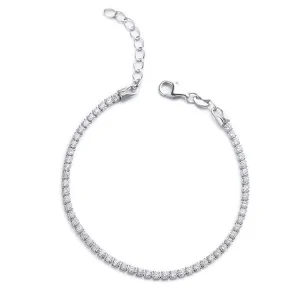 925 Sterling Silver CZ Pave Tennis Bracelet, Adjustable Personalized Chain Link