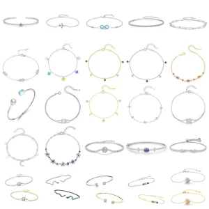 925 Sterling Silver Charm Bracelet Set Star Four-Leaf Clover Tennis Bracelet