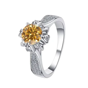 925 Sterling Silver Colored Moissanite Wedding Ring