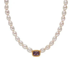 925 Sterling Silver Colorful Gemstone Natural Freshwater Pearl Beaded Necklace for Wedding