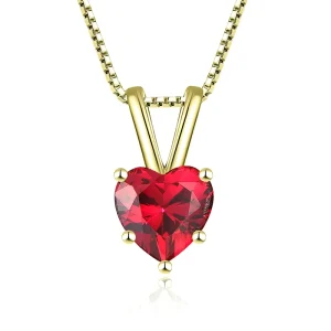 925 Sterling Silver Customized Heart-Shaped Zircon Necklace for Women