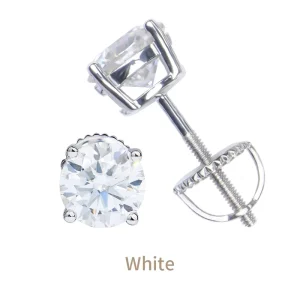 925 Sterling Silver D-Color VVS Moissanite Stud Earrings