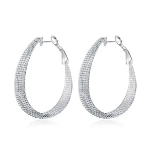 925 Sterling Silver European Style Big Hoop Earrings for Weddings Parties or Gifts