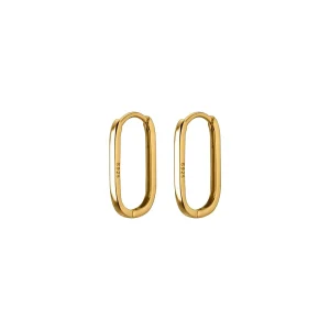925 Sterling Silver Gold-Plated Hollow Hoop Earrings