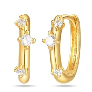 925 Sterling Silver Hoop Earring Set with Zircon