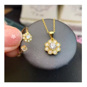 925 Sterling Silver Moissanite Bridal Jewelry Set for Women Indian Wedding Collection