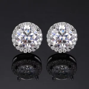 925 Sterling Silver Moissanite Earrings for Women