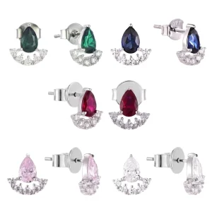 925 Sterling Silver Moissanite Stud Earrings Gold-Plated Customizable