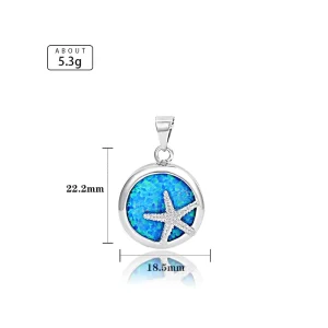 925 Sterling Silver Opal Diamond Pendants & Charms