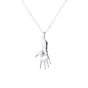 925 Sterling Silver Pendant Hand Design Five Finger Pendant with CZ Stone Fine Charm Pendant