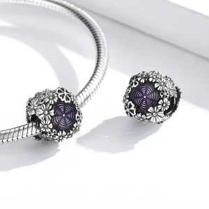 925 Sterling Silver Retro Flowers Infinite Charms Vintage Safety Chain for Bracelet SCC2096