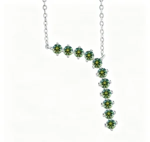 925 Sterling Silver Rose Gold Plated Moissanite Fine Chain Necklace