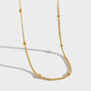 925 Sterling Silver Satellite Necklace, 18K Gold-Plated Choker