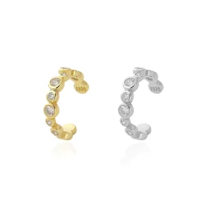 925 Sterling Silver Zircon Ear Cuff Earrings for Women
