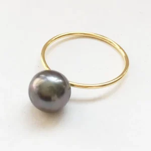 AAA Natural Keshi Baroque Tahitian Pearl Ring 14K Gold-Filled 6-8 mm