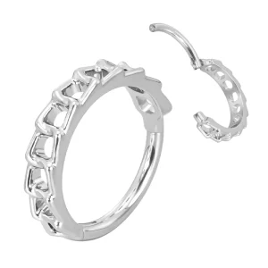 ASTM F136 Titanium Chain Hinged Segment Hoop Clicker Nose Piercing Ring Body Jewelry