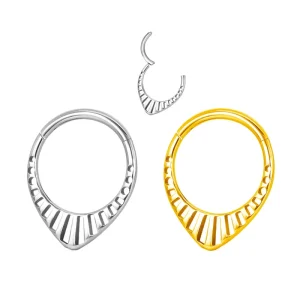 ASTM F136 Titanium Segment Hinged Hoop Nose Ring Body Piercing Jewelry
