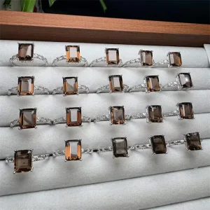 Adjustable Natural Crystal S925 Ring