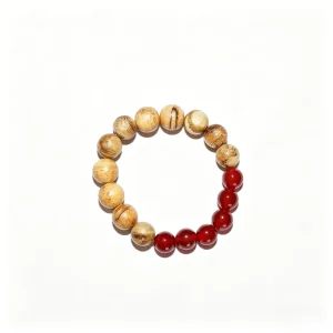 Agarwood Wood Bracelet for Men Geometric Shape Buddhist Religious Jewelry
