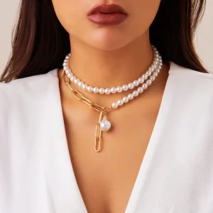 Alloy Beaded Necklace for Women