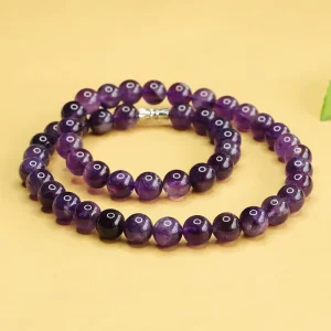 Amethyst Crystal Beaded Necklace for Women
