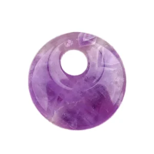 Amethyst Natural Stone Donut Pendant Hollow Circle Gemstone Charm for DIY Necklace Making Chakra Jewelry Bead