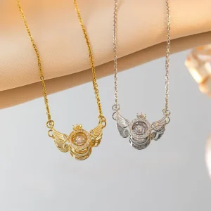 Angel Wing Stainless Steel Clavicle Chain Necklace for Women