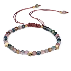 Artificial Aquatic Plant Agate Faceted Simulated Crystal Green Quartz Rope Bracelet 4mm Beads Women Multiple Colors