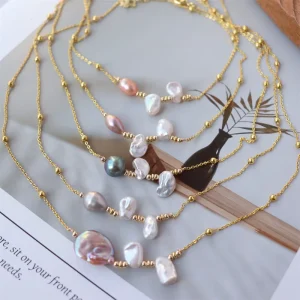 Baroque Freshwater Petal Pearl Collarbone Necklace