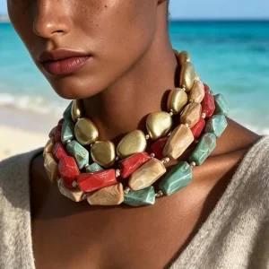 Beaded Layered Retro Vintage Necklace