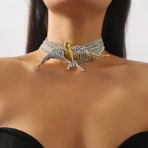 Bird Swallow Multi-Layered Diamond Necklace for Women