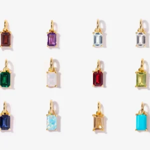 Birthstone 18K Gold Plated Stainless Steel Hypoallergenic Non-Tarnish Waterproof Pendant Necklace