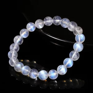 Blue Moonstone Handmade Natural Stone Beaded Bracelet Couple Crystal Healing Jewelry