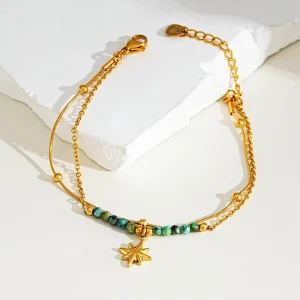 Bohemian Eight-Star Turquoise Beaded Bracelet for Women