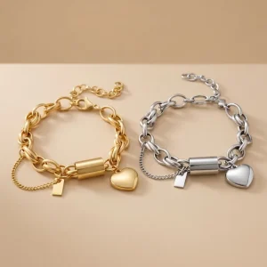 Bohemian Heart-Shaped Chain Bracelet for Men and Women