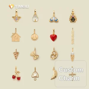 Brass 18K Gold Plated Enamel Pendant Ladybug Food Heart House DIY Bracelet Necklace Notebook Decoration