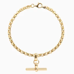 Brass Gold Belcher Bracelet with Gold T-Bar for Party and Gift