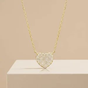 Brass Gold Plated Heart Pendant Necklace
