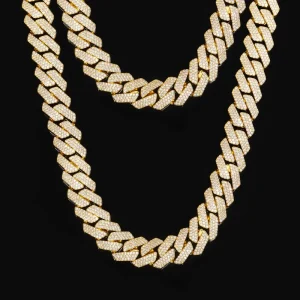 Brass Lab Created Moissanite Chain Necklace GRA Certified Pass Diamond Tester VVS D Color Fully Paved Hip Hop Men Jewelry
