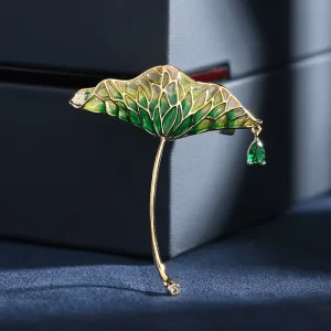 Broche Golden Dripping Oil Lotus Broches Pins Brooches