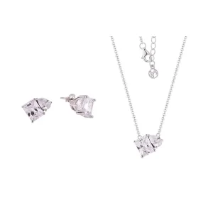 CUSTOM OEM Women’s 925 Sterling Silver Gold-Plated Zircon Earrings and Necklace Set, Party Jewelry Gift