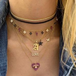 CZ Mini Pendant Charm Choker Necklace for Women