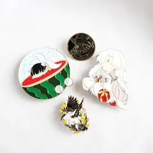 Cartoon Dog Painted Enamel “This Is Fine” Pin Brooch